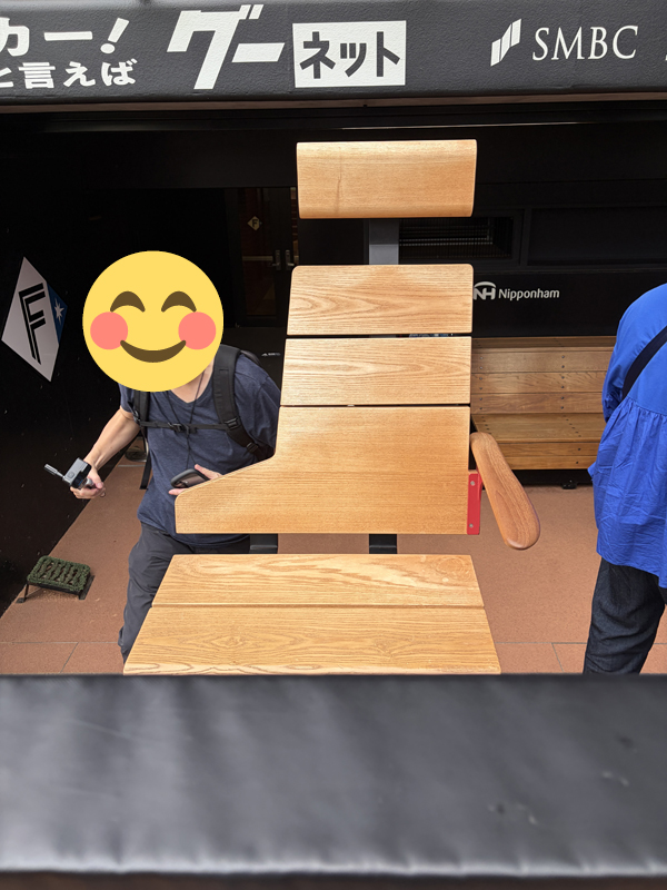 監督が座るベンチ内の特別な席を前から見た画像